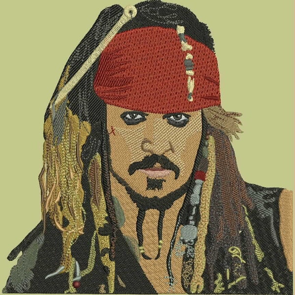 Johnny Depp Embroidery Design/embroidery machine design/machine embroidery  dst pes jef files instant download/pirates of carribbean/actor