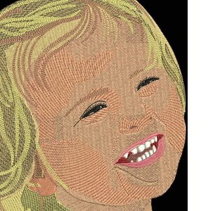 Portrait Digitized of a granddaughter on her grandma's request. She wanted to sew it and store this memory as an embroidery image which she eventually did and loved.