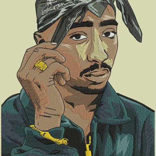 Tup4c Embroidery Design/Maschinenstickerei Pes/amerikanischer Rapper/Hip-Hop-Künstler/Pop-Musik-Künstler/Tup4c Shakur/Vintage Rapper/Justice/2 pac