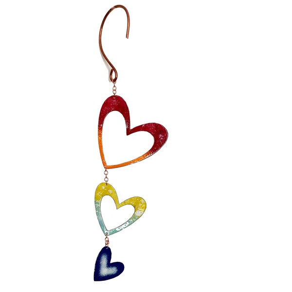 Heart MiniChain- garden art, tree mobile, hanging hearts