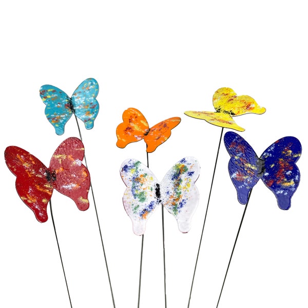 Cooper and Enamel Butterfly Stake