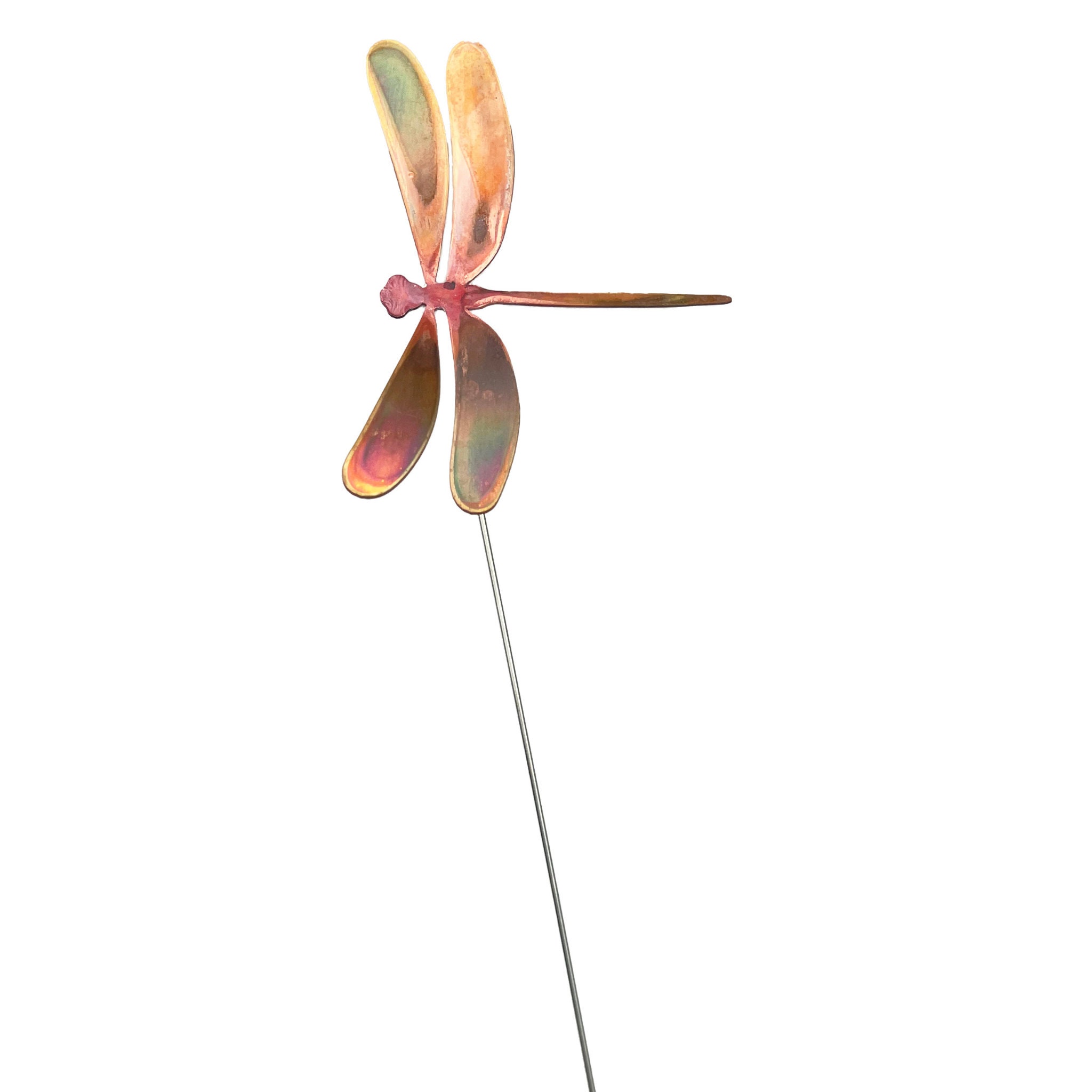 3 Copper Metal Dragonfly bouquet by Clever Goods Co- garden decor, garden accessory, plant stakes, yard art, garden art, patina, dragonflies