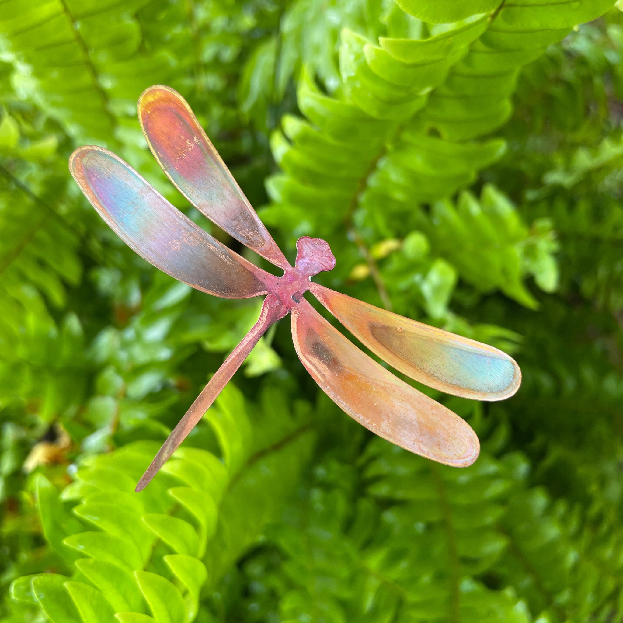 3 Copper Metal Dragonfly bouquet by Clever Goods Co- garden decor, garden accessory, plant stakes, yard art, garden art, patina, dragonflies