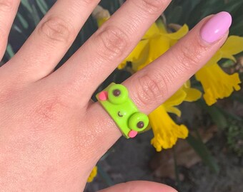 clay frog ring