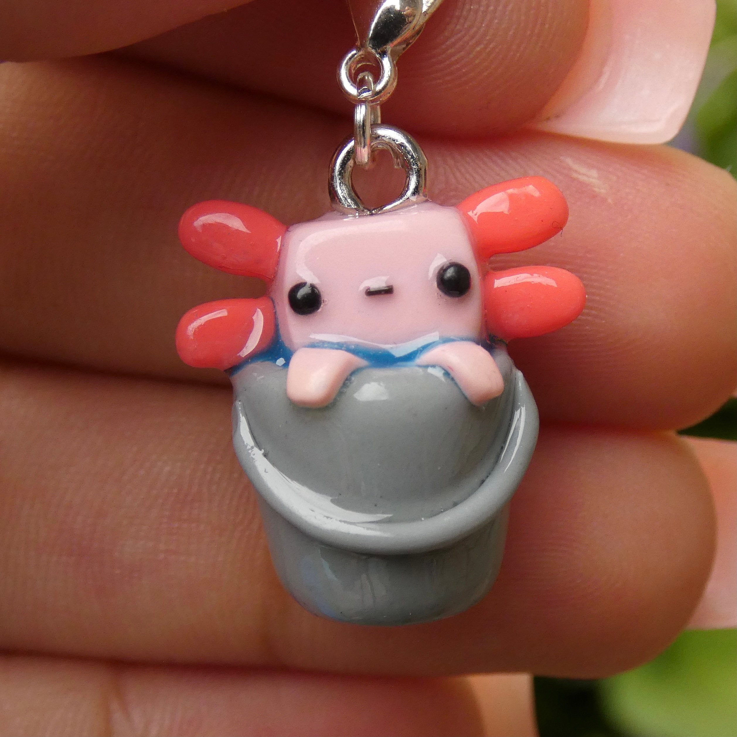 Kawaii Axolotl Charm Polymer Clay Handmade Gifts Planner Charm Stitch  Marker 