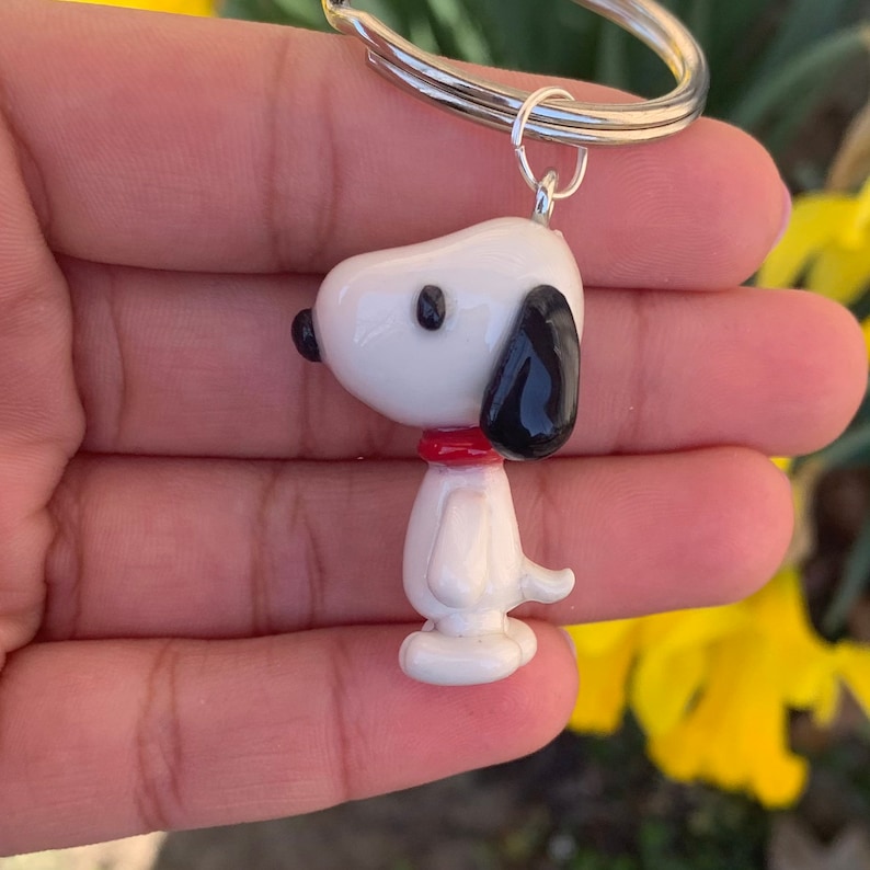 Snoopy Keychain Polymer Clay Keychains Snoopy Gifts Etsy