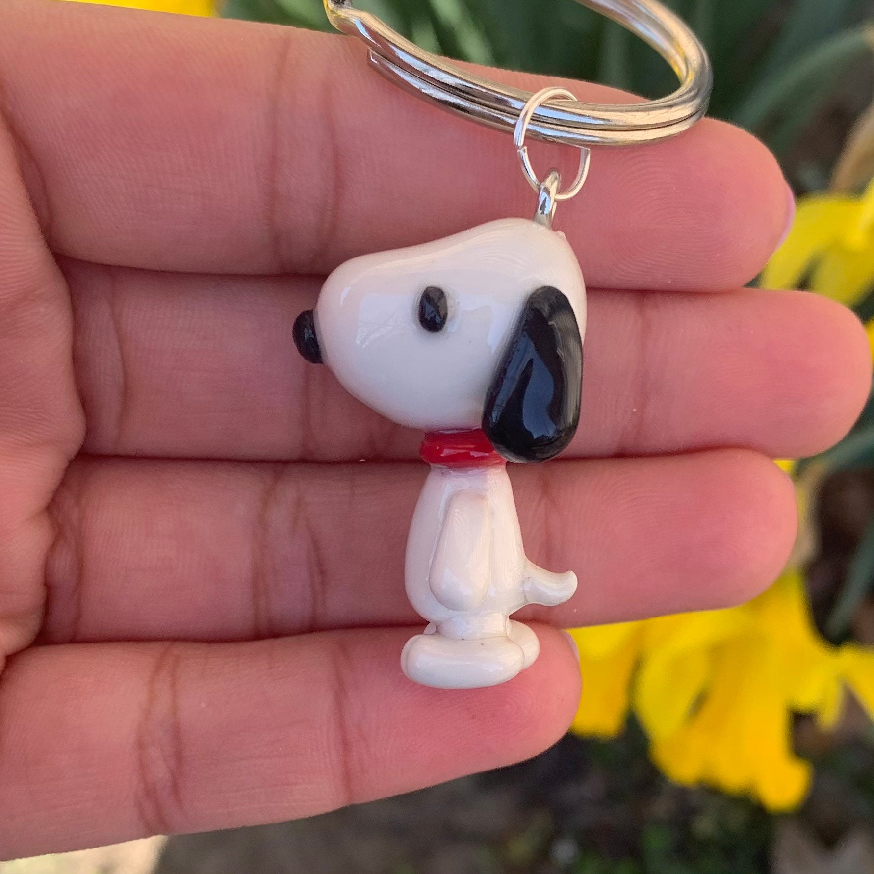 Snoopy Keychain Polymer Clay Keychains Snoopy Gifts Etsy