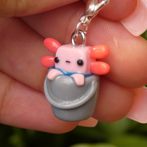 Kawaii Axolotl Charm Polymer Clay Handmade Gifts Planner Charm