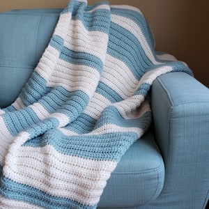 CROCHET PATTERN Stillwater Throw, Blanket, Afghan, Throw Blanket, Striped Blanket