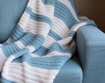 CROCHET PATTERN Stillwater Throw, Blanket, Afghan, Throw Blanket, Striped Blanket