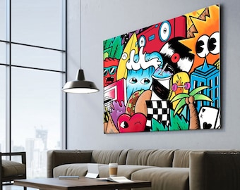 Extra Large Wall Art Street Art Canvas Art Print Living Room - Etsy