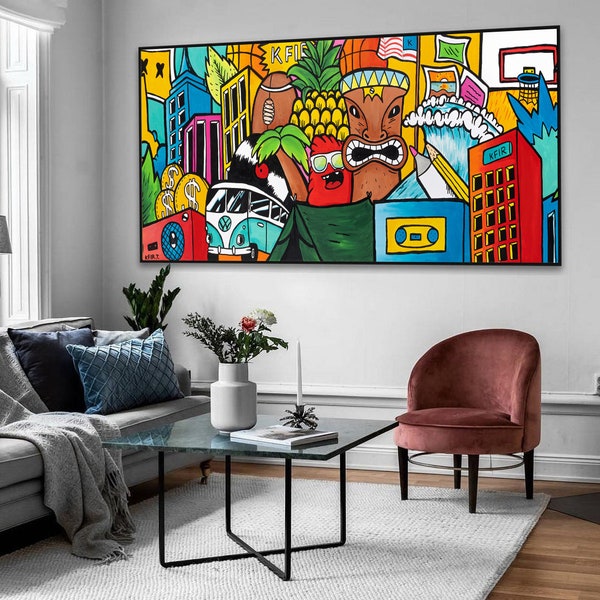 Large Colorful Art Etsy