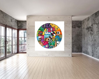 office graffiti wall easy wall city life graffiti wall art extra large style pop art print streetartstyle illustration for office the fruit ninja gang print etsy office graffiti wall easy wall city life graffiti wall art extra large style pop art print streetartstyle illustration for office the fruit ninja gang print etsy