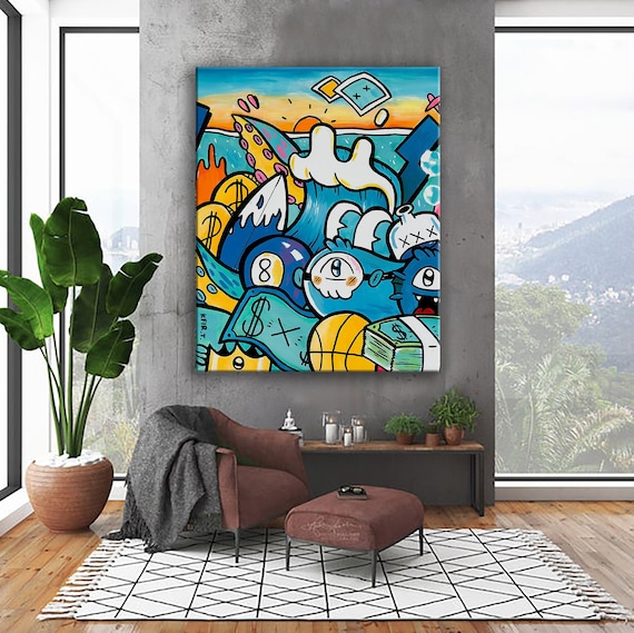 カラフルなポップアート絵画