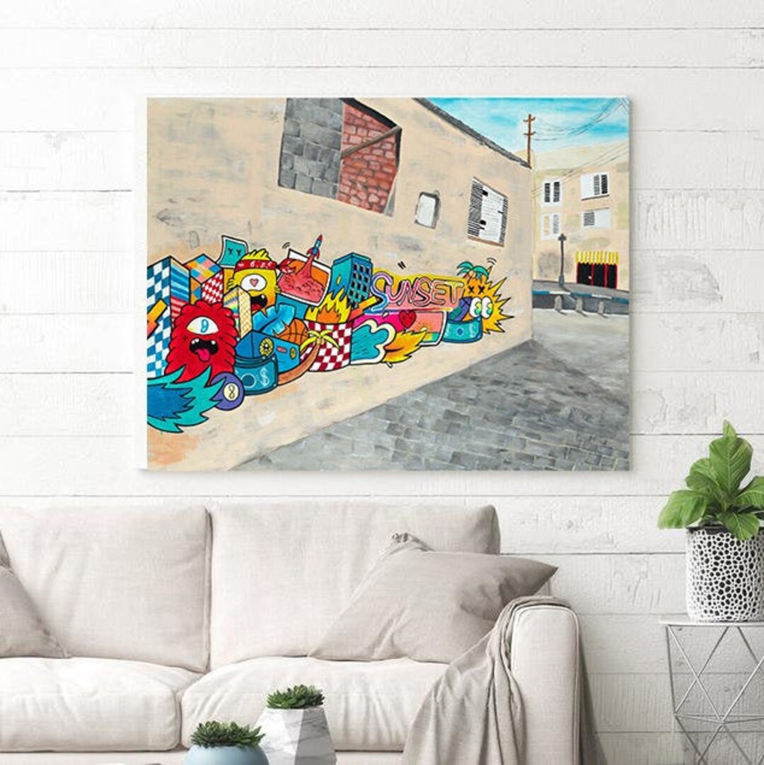 Street Art Original Painting on Canvas, Urban Wall Art, Pop Art Canvas ...