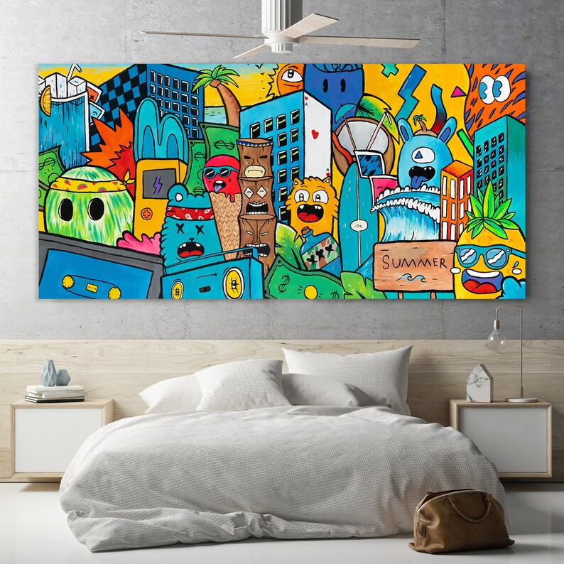 Extra Large Wall Art Living Room Wall D??cor Colorful Print Etsy