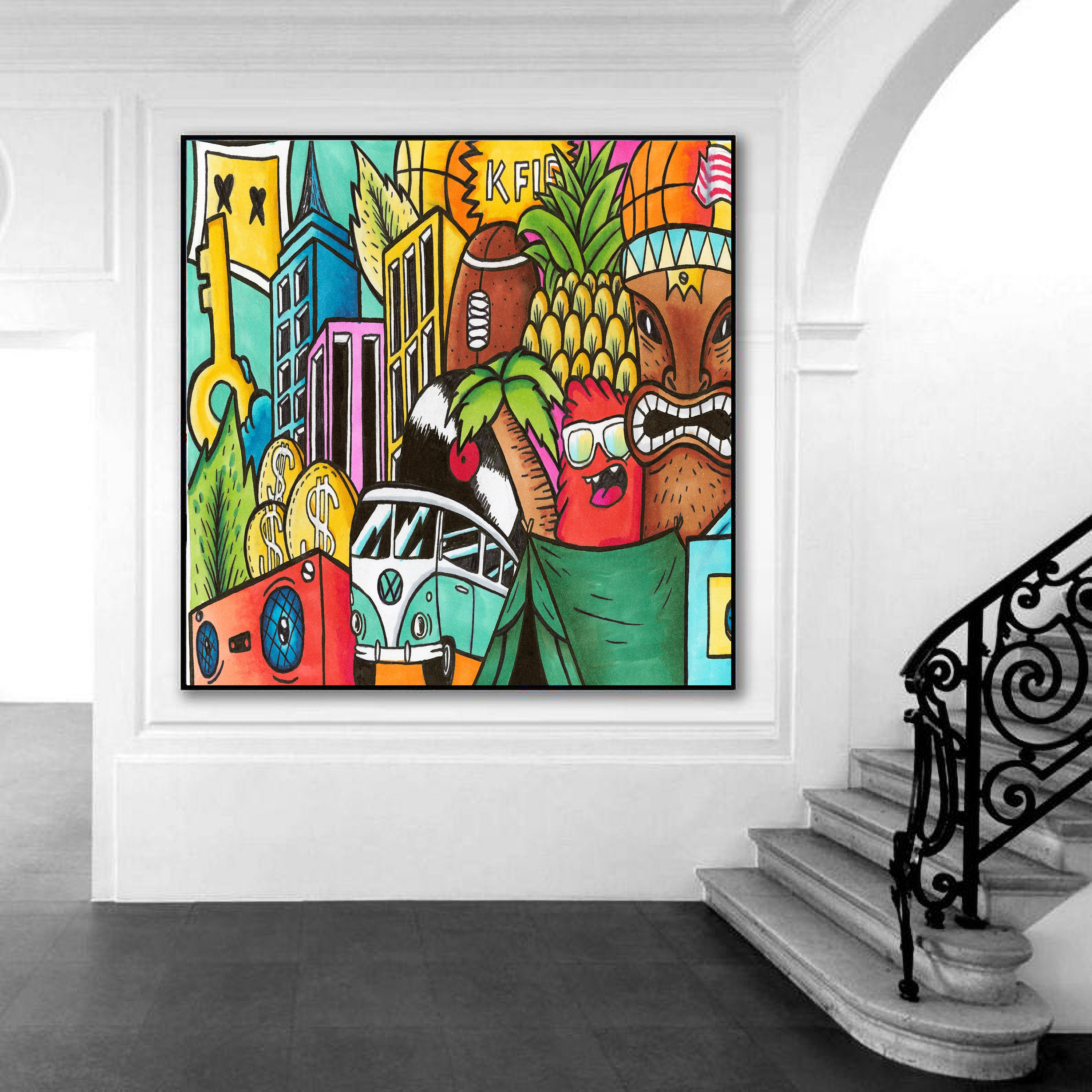 Extra Large Pop Art Wall Art Oversize Colorful Canvas Print Etsy