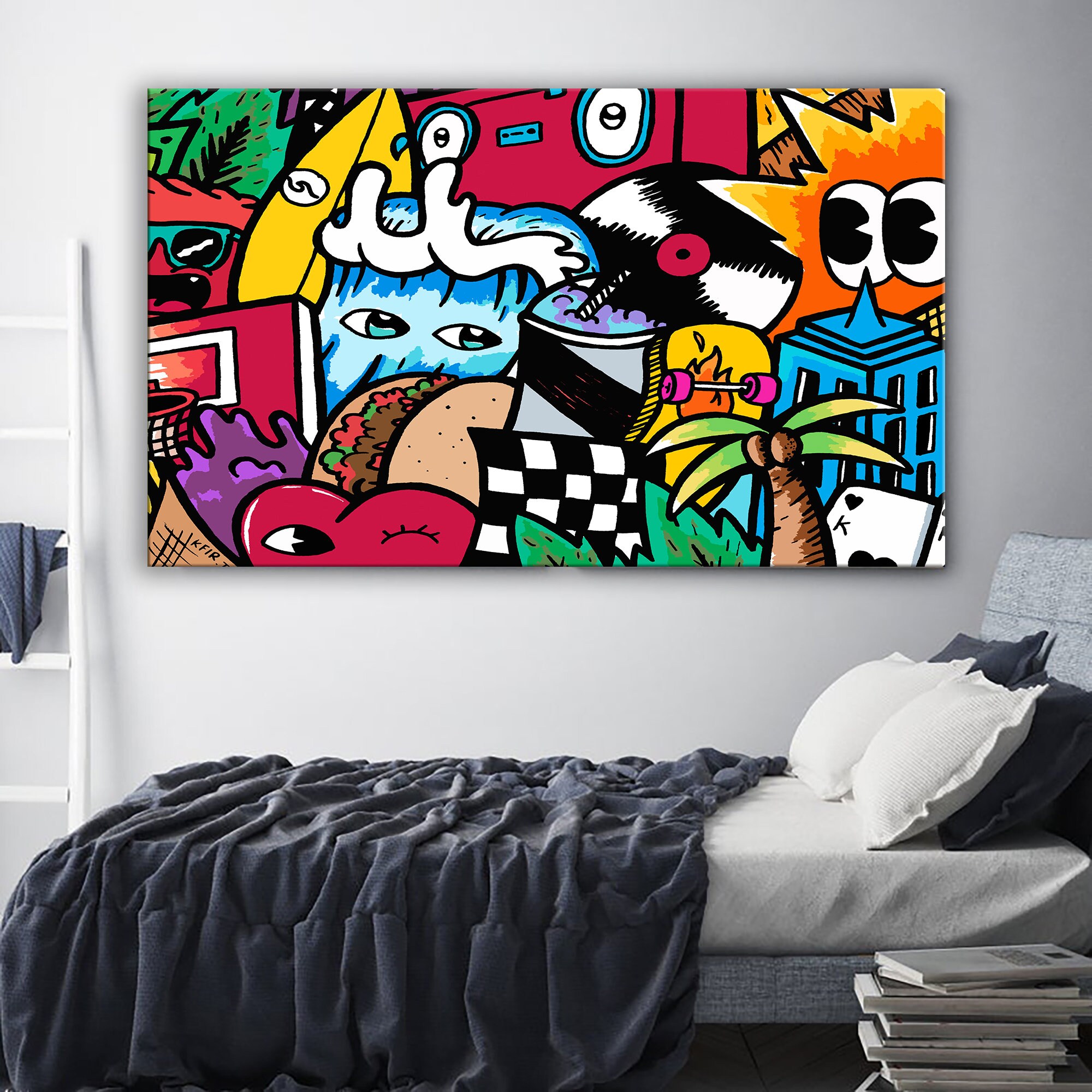 Extra Large Wall Art Street Art Canvas Art Print Living Room Etsy UK