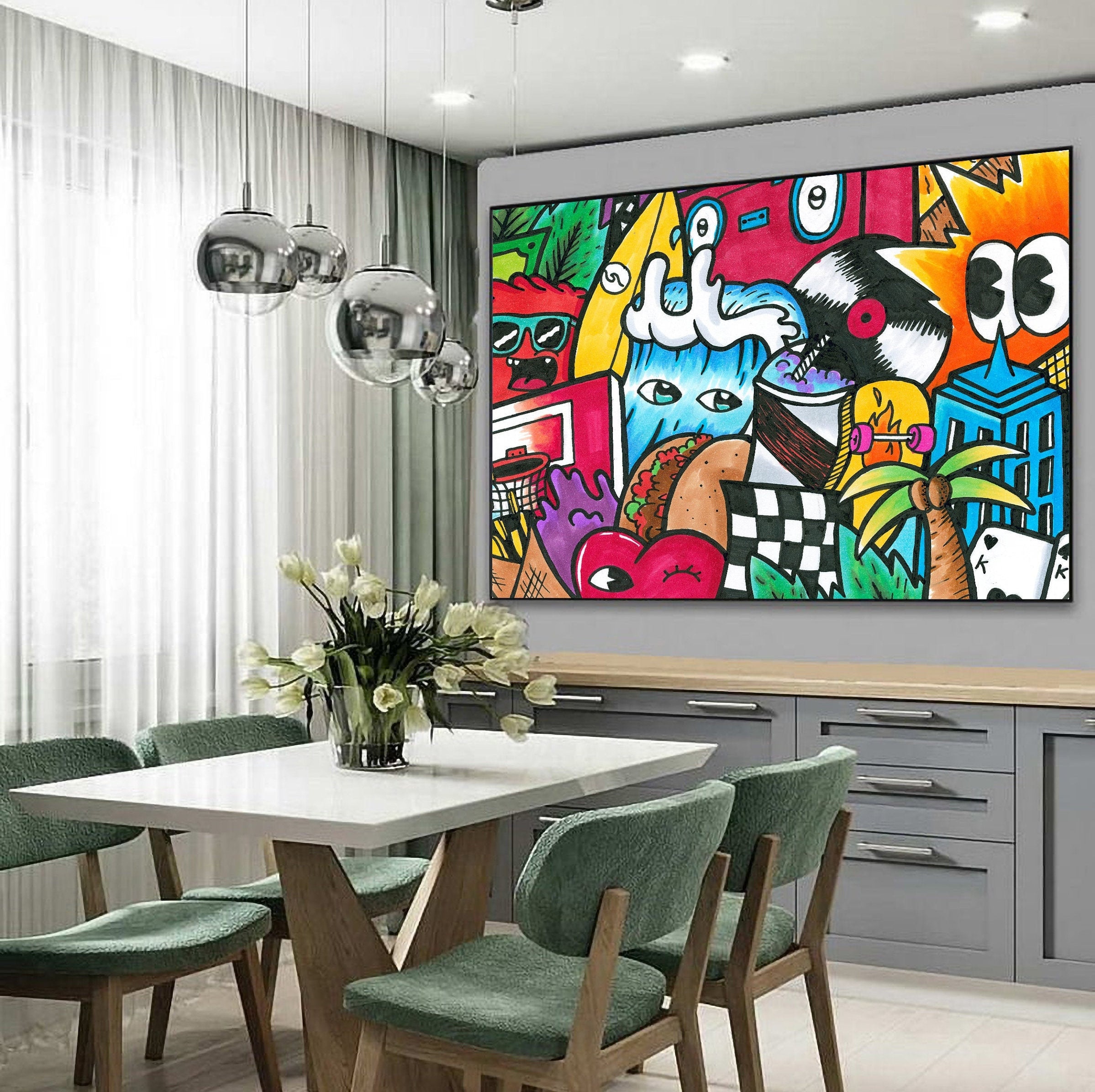 Boomgaard Zus bitter Extra Large Pop Art Wall Art Colorful Canvas Art Print - Etsy