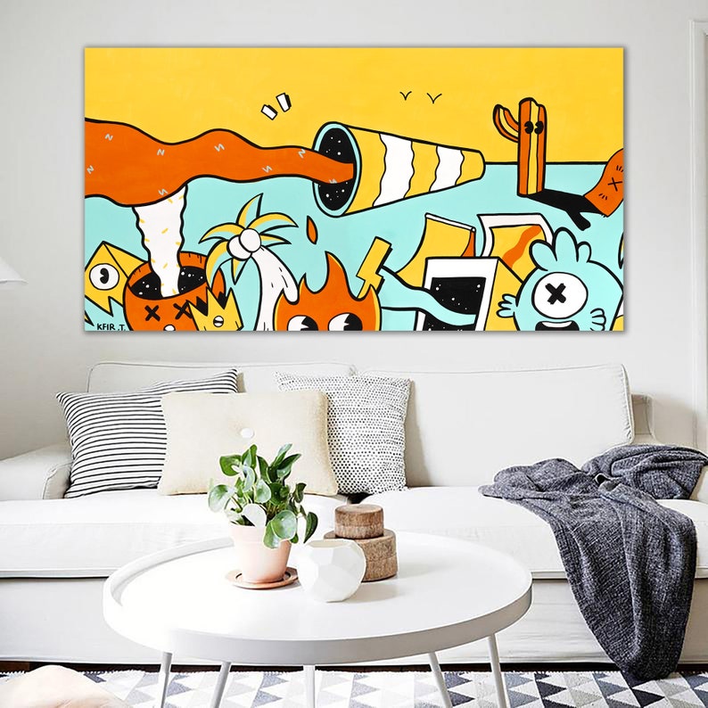 Ready to Hang Wall Art Print on Canvas Colorful Wall Art Etsy