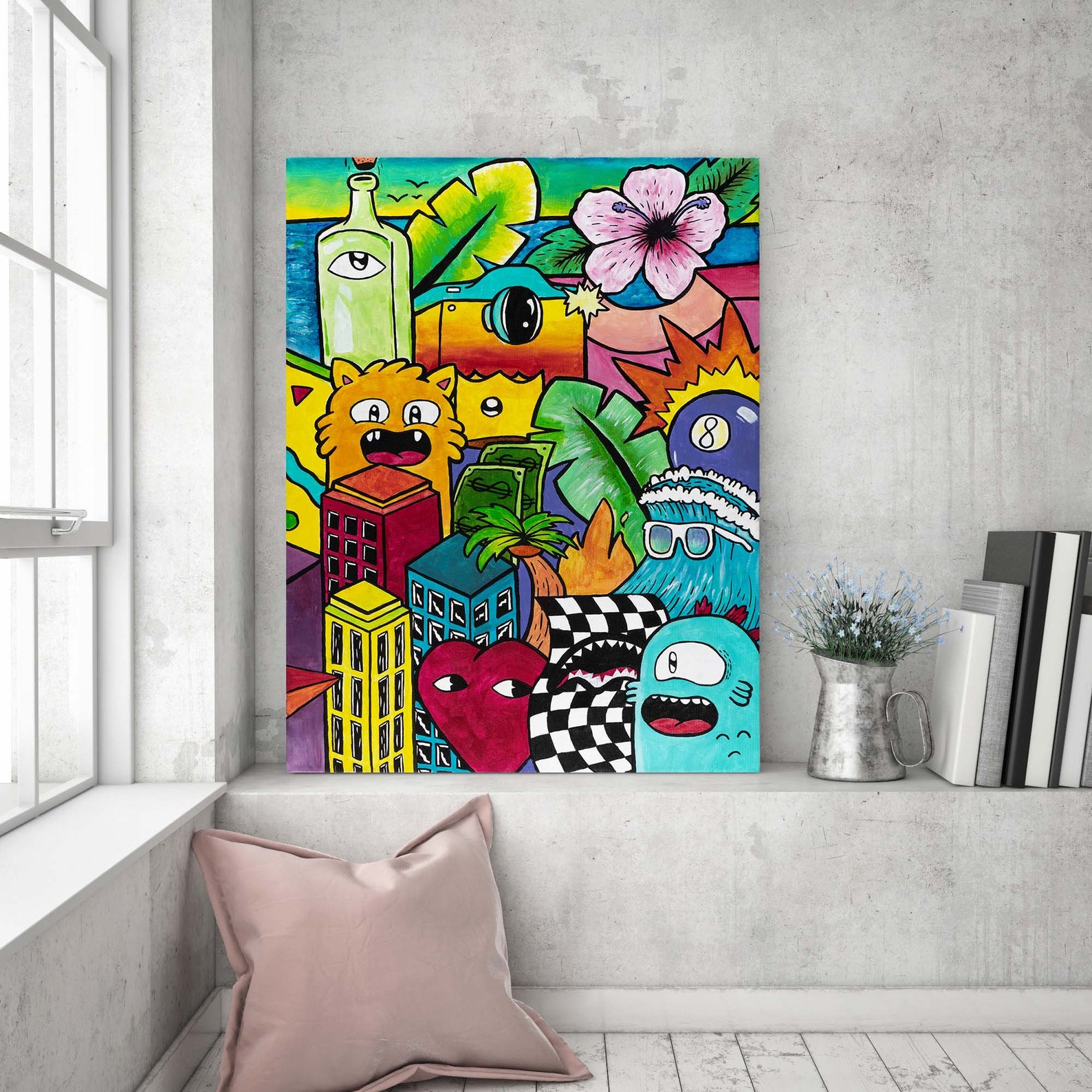 Colorful Boys Room Wall Art Canvas Art Print Vertical Wall - Etsy UK