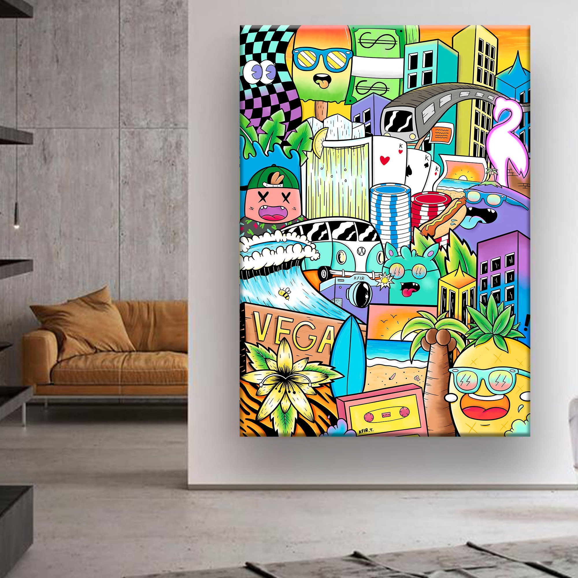 Zovee, Wall Decor, 8 X 24 Urban Lv Canvas Print Art