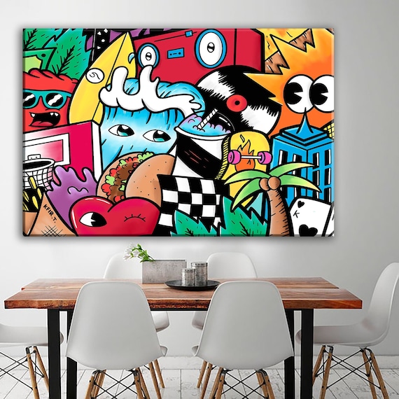 Esszimmer Große Wandkunst Street Art Leinwand Kunstdruck - Etsy.de