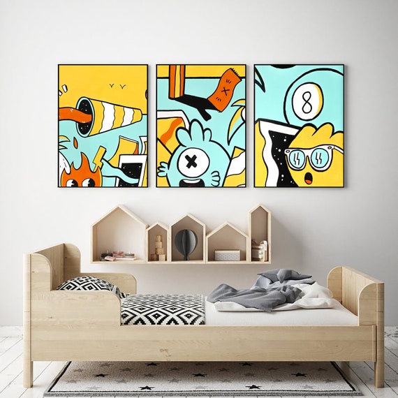 Boys Room Wall Art, Canvas Art Print, Boys Bedroom Décor, Boys Room Décor,  Graffiti Style Wall Art 