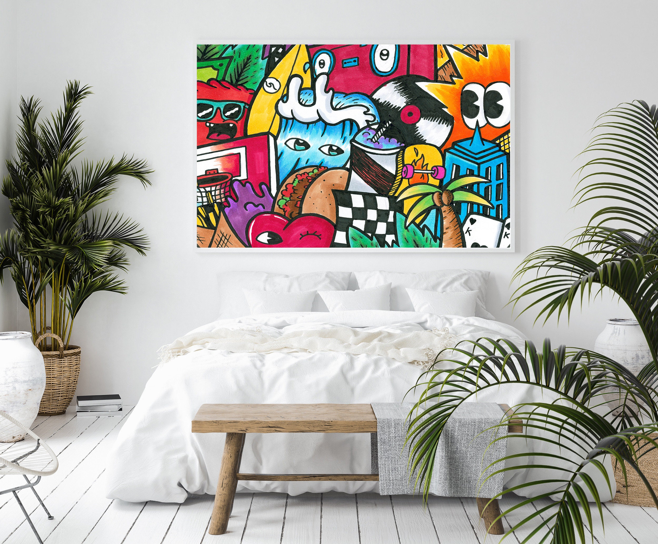 Extra Large Pop Art Wall Art Colorful Canvas Art Print Etsy UK