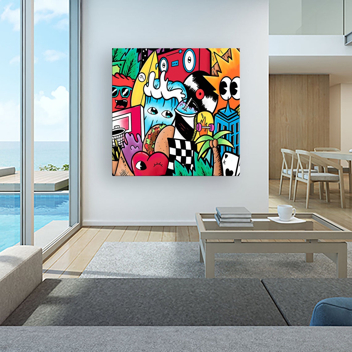 Extra Large Colorful Painting Large Canvas Art Print Canvas Etsy