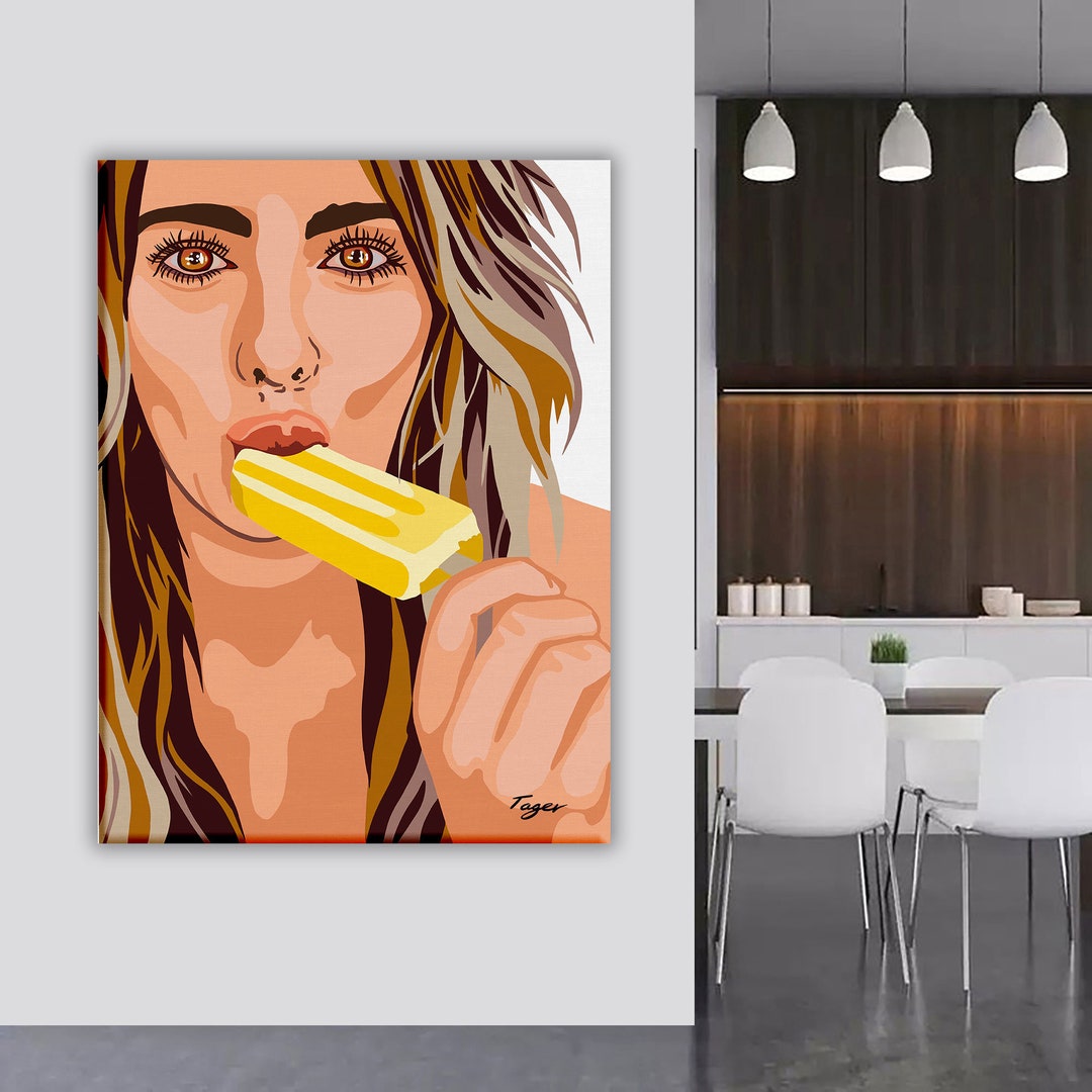 Summer Large Wall Art Living Room Wall Art Lemon Popsicle Etsy
