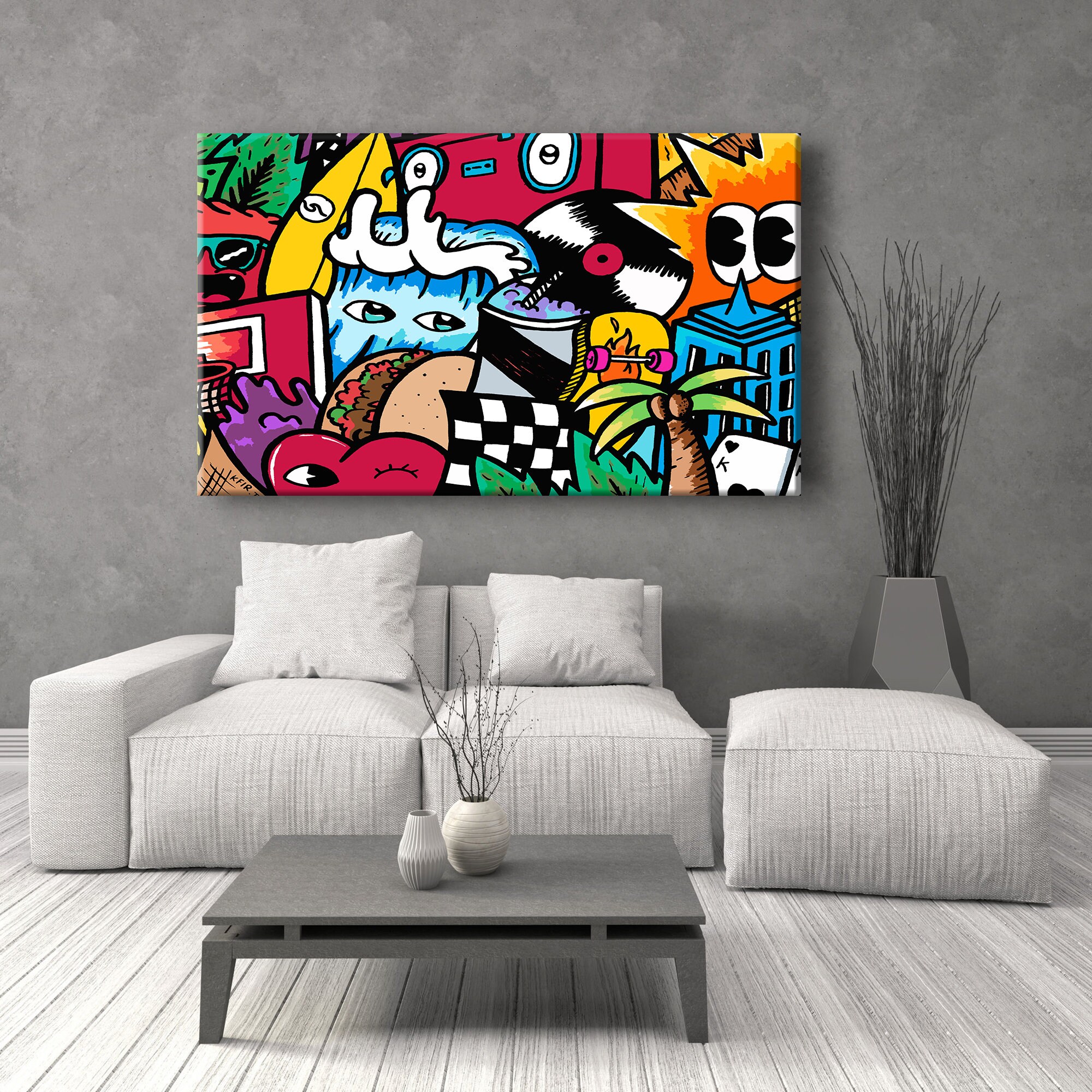 Extra Large Wall Art Street Art Canvas Art Print Living Room - Etsy