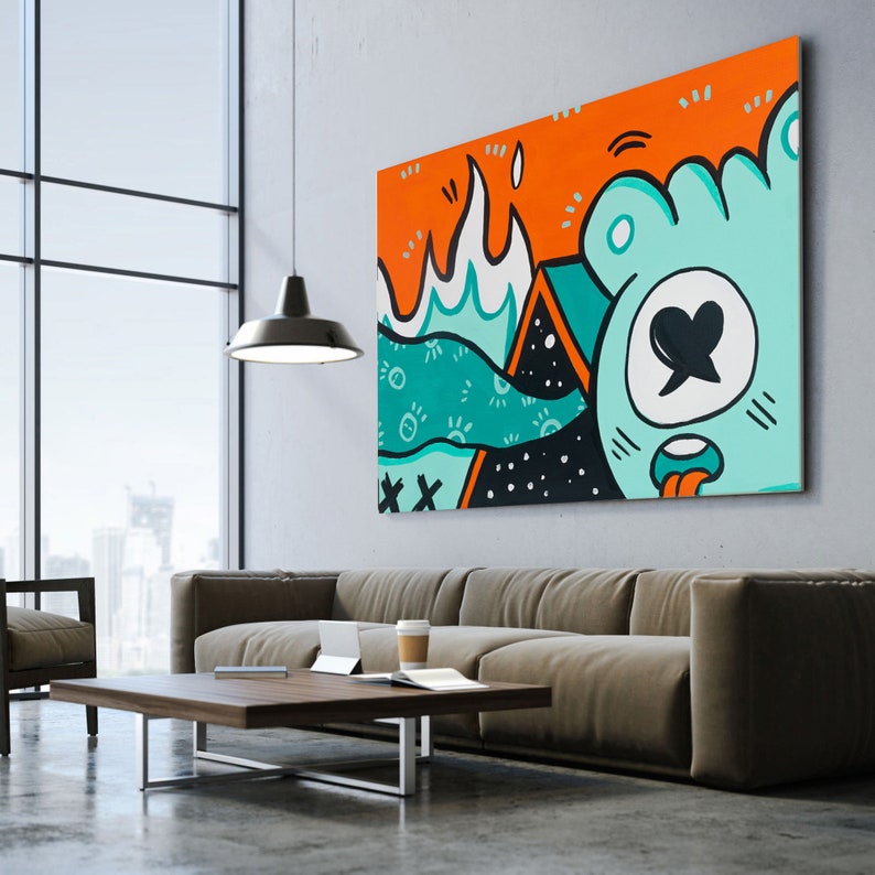 Large Pop Art Graffiti Style Wall Art Canvas Art Print Etsy