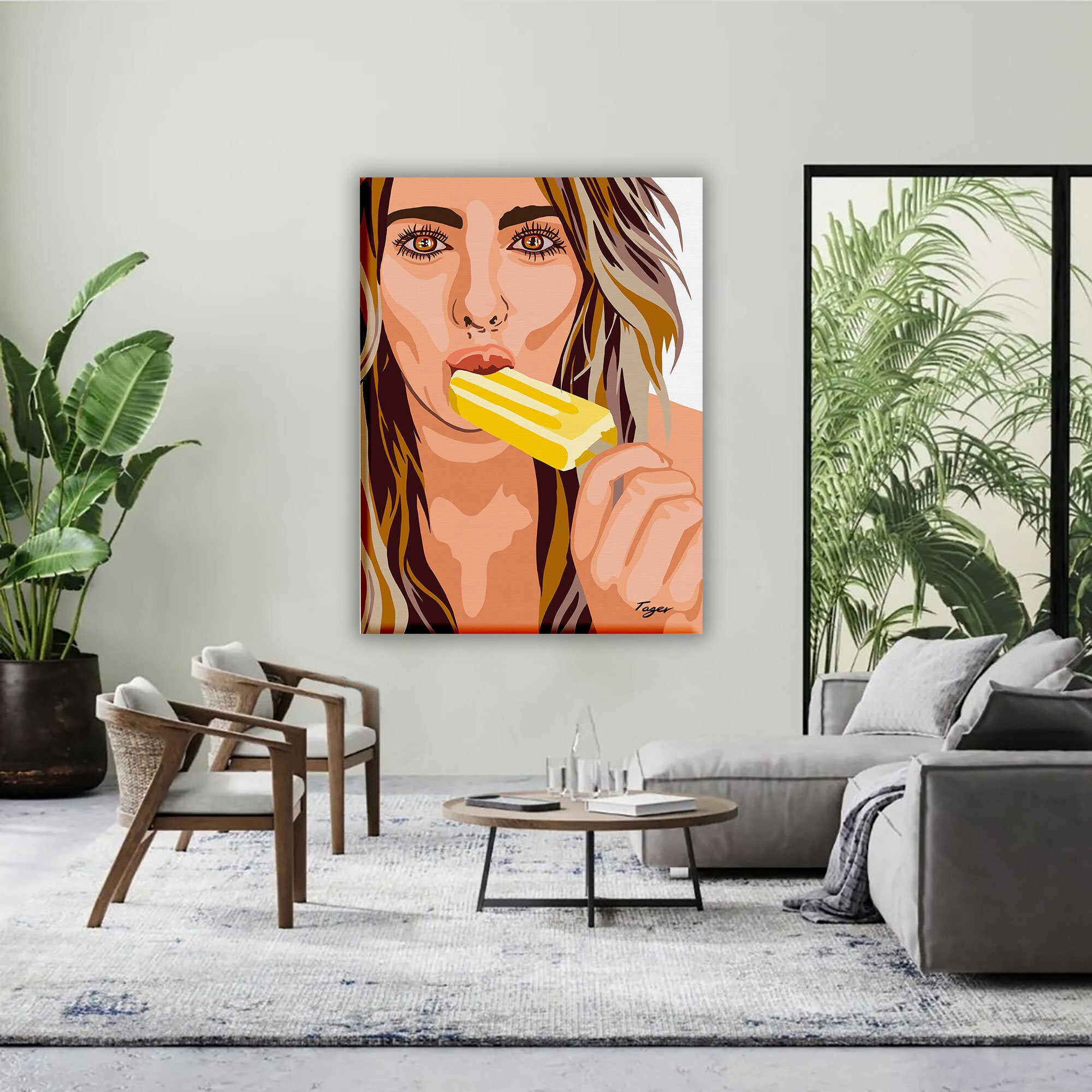 Summer Large Wall Art Living Room Wall Art Lemon Popsicle Etsy