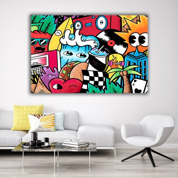 Cayman Islands Illustrated T - Canvas Art