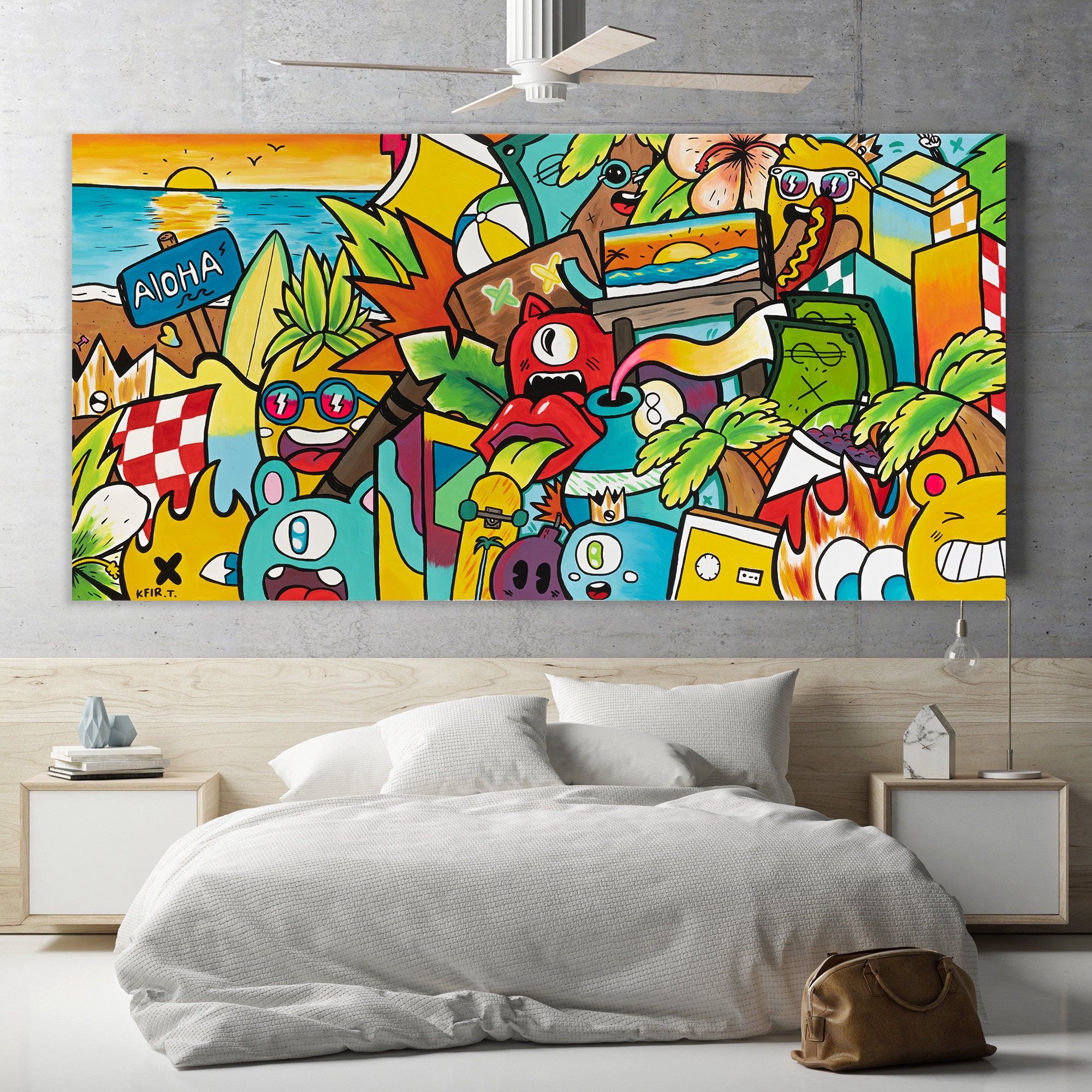 Boys Room Wall Art, Canvas Art Print, Boys Bedroom Décor, Boys Room Décor,  Graffiti Style Wall Art 