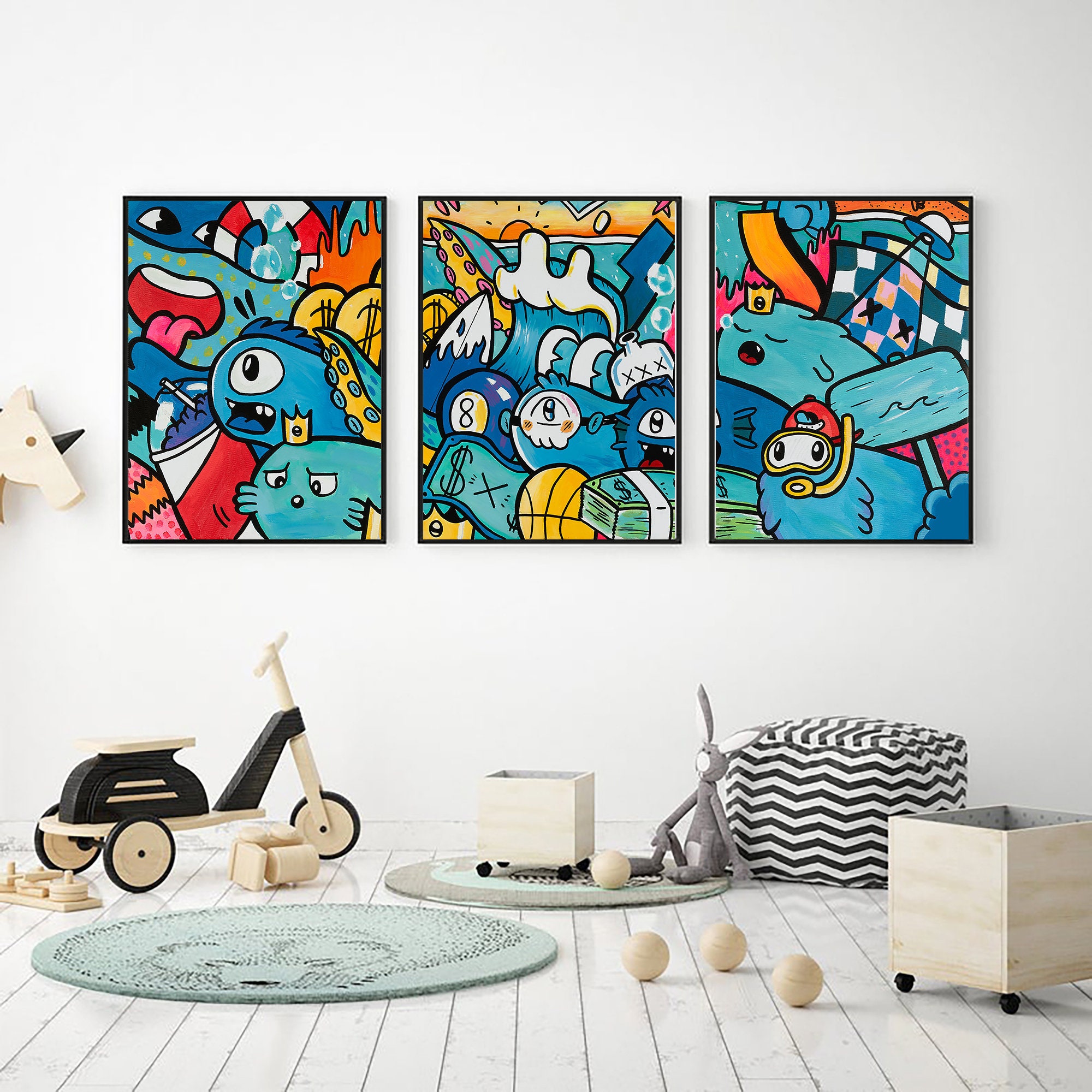 Boys Room Wall Art, Canvas Art Print, Boys Bedroom Décor, Boys Room Décor,  Graffiti Style Wall Art 