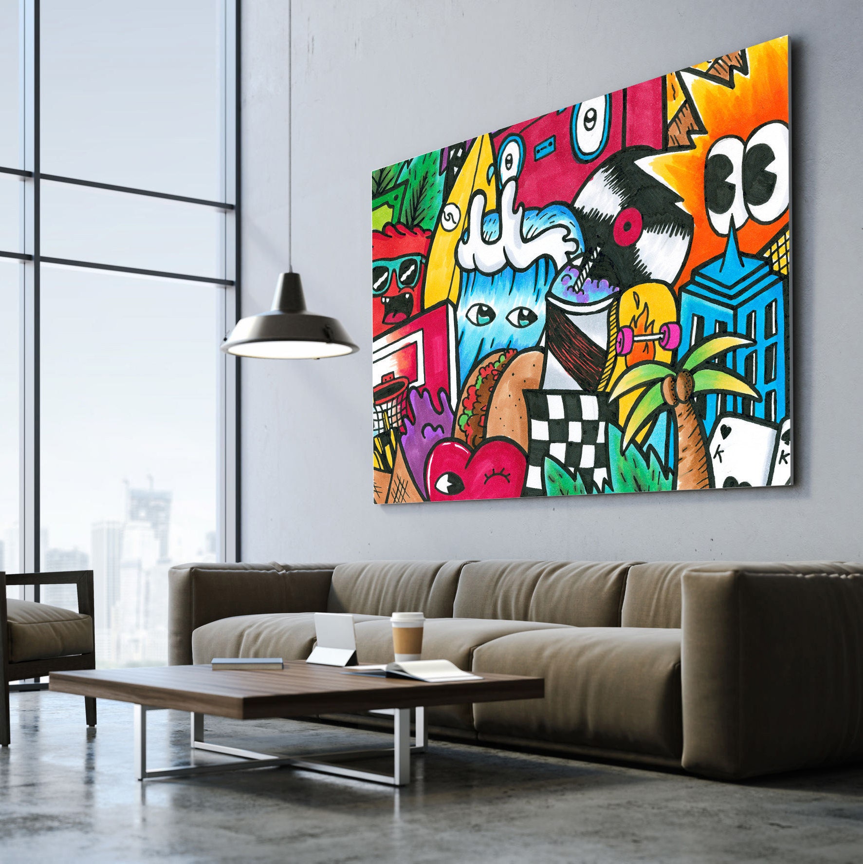 Ready to Hang Wall Art Colorful Wall Art Graffiti Wall Etsy