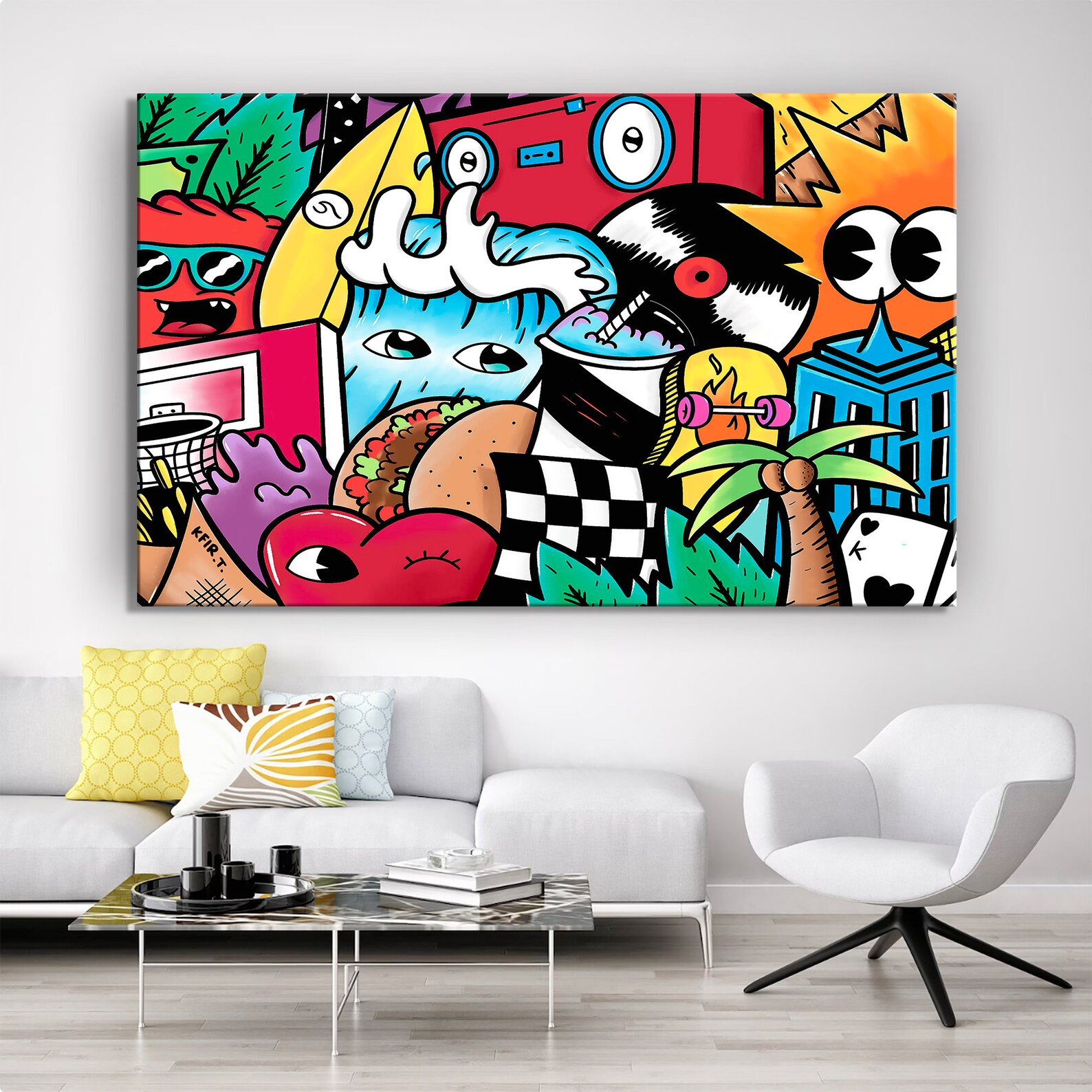 Large Pop Art Canvas Print: Colorful Graffiti Style Wall Decor - Etsy