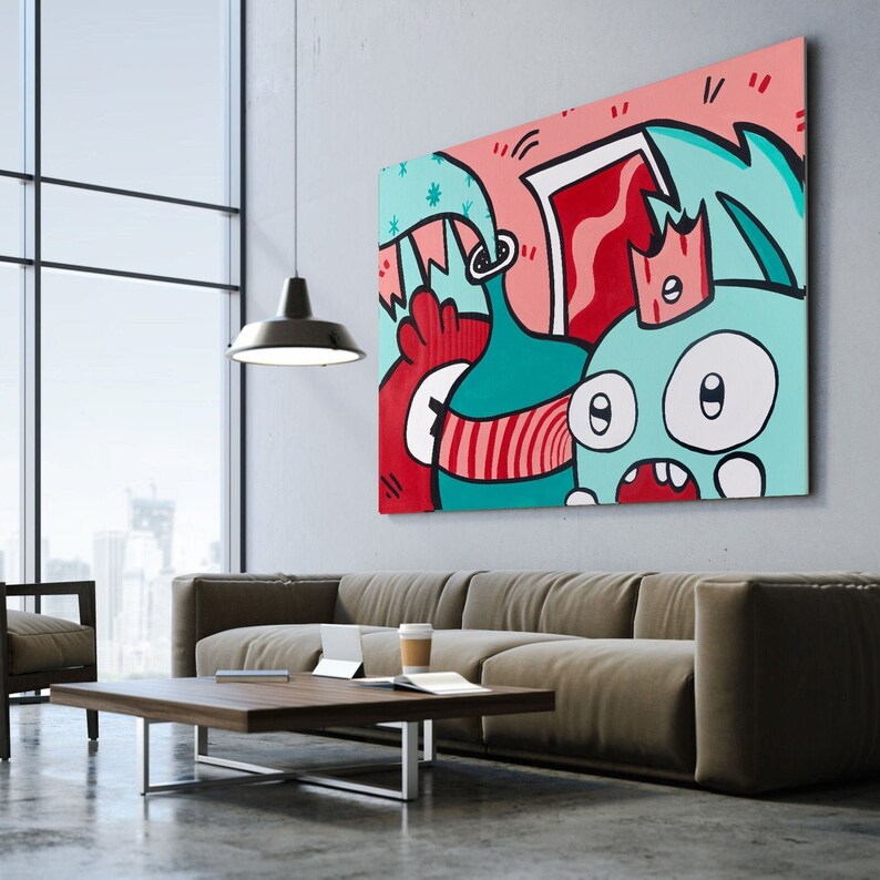 Large Canvas Wall Art Graffiti Wall Décor Pop Art Canvas Etsy