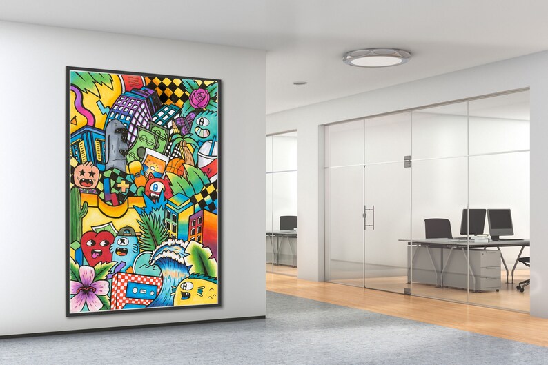 Extra Large Wall Art Nursery Colorful Wall Art Graffiti Art Etsy