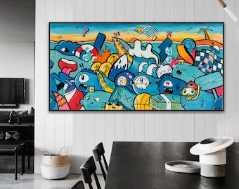 ビーチパーティー キャンバスプリント：Kfir Tagerによる横長