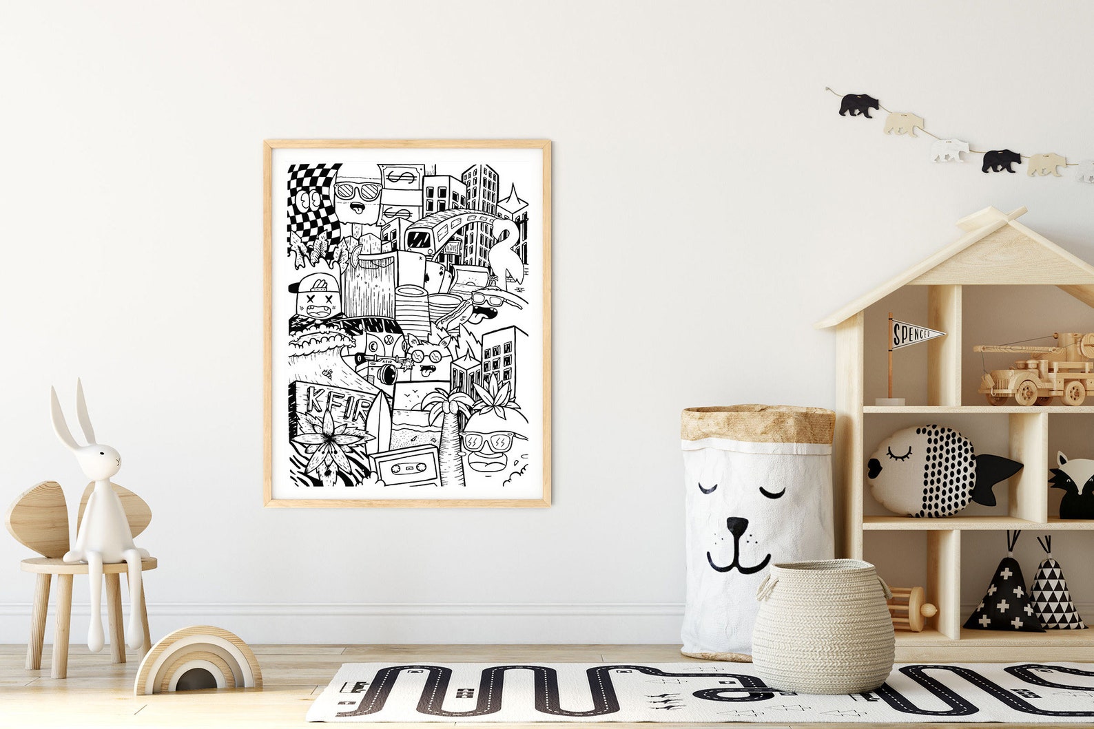 Boys Room Décor Poster Black And White Wall Art Print Pop | Etsy