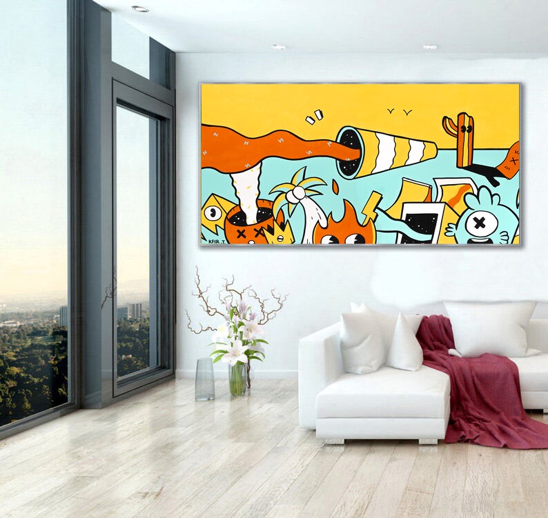 Ready to Hang Wall Art Print on Canvas Colorful Wall Art Etsy