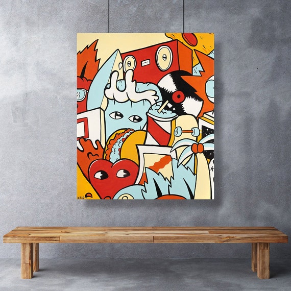 カラフルなポップアート 絵画 カラフルなポップアート絵画