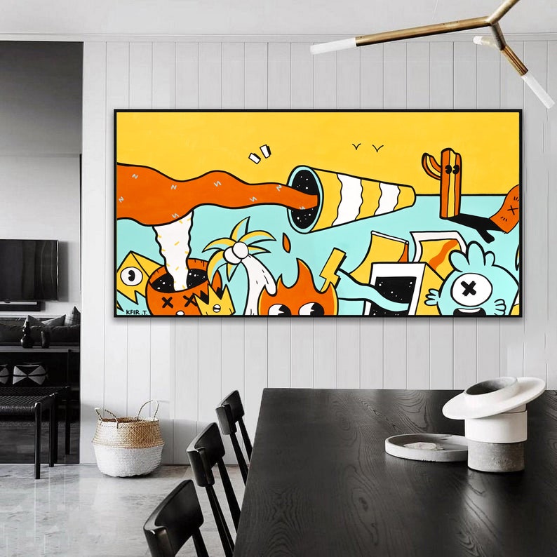 Ready to Hang Wall Art Print on Canvas Colorful Wall Art Etsy