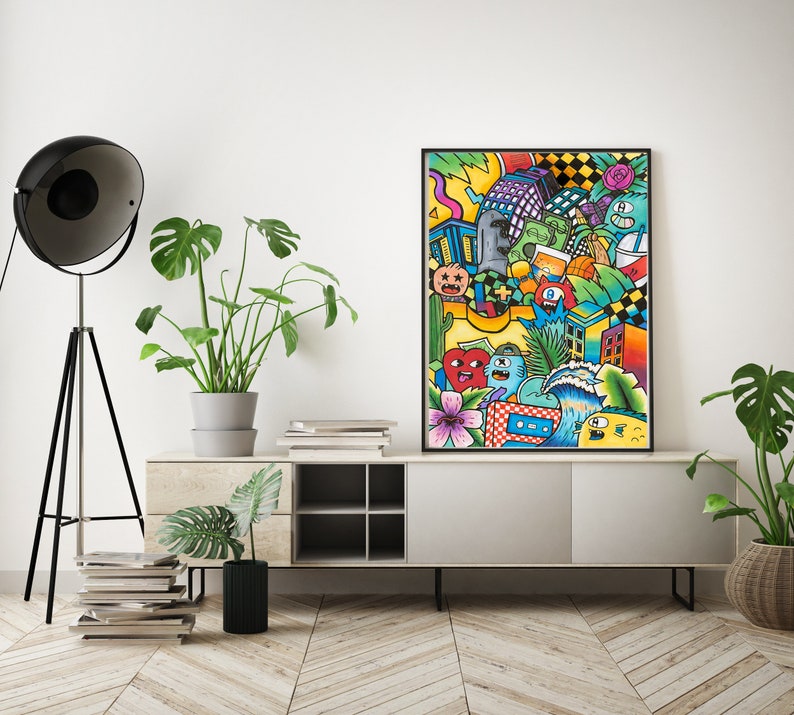 Extra Large Wall Art Nursery Colorful Wall Art Graffiti Art Etsy