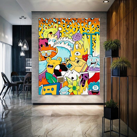 カラフルなポップアート絵画