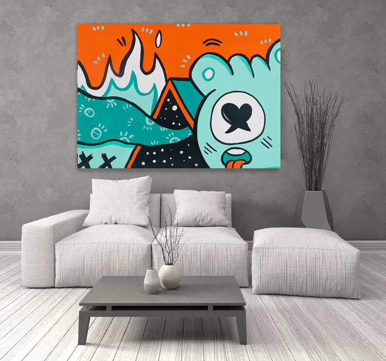 Extra Large Pop Art Graffiti Style Wall Art Canvas Art Etsy