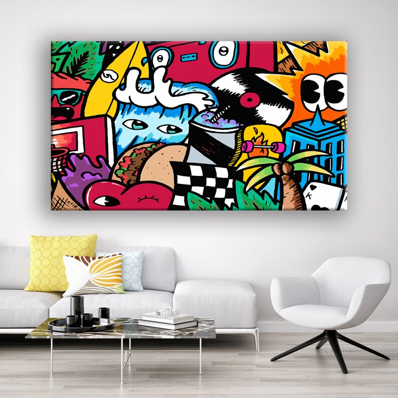 Extra Large Wall Art Street Art Canvas Art Print Living Room Etsy